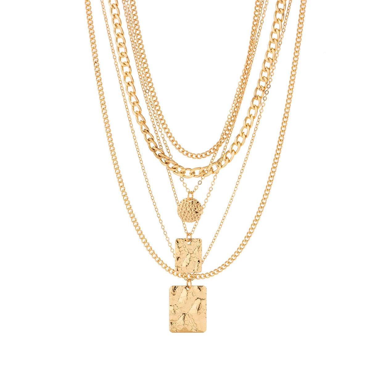 6Pcs/Set Vintage Square Tag Coin Pendant Choker Necklace for Women Punk Metal Gold Color Link Choker Y2K Jewelry Steampunk 2023