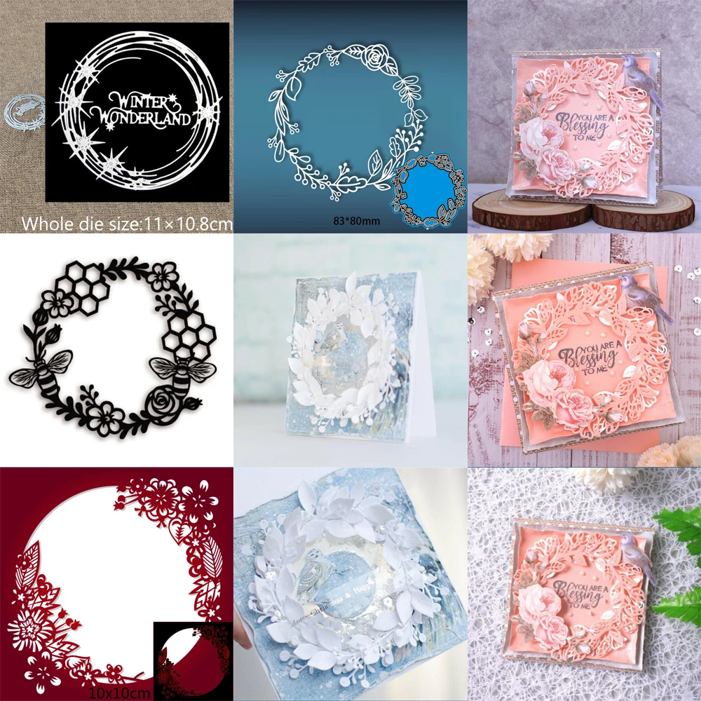 Blumenkranz Blätter Metall Stanzformen Scrapbooking Fotoalbum Dekorative Prägung Papier Karte Handwerk Schablone Vorlage