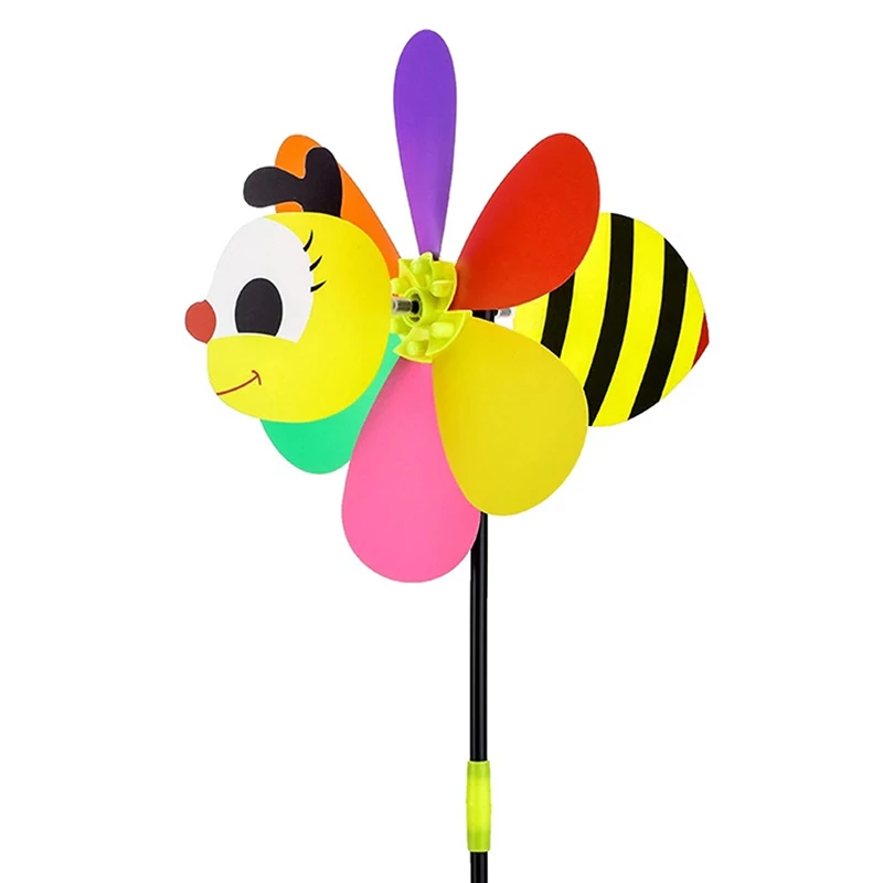 Animal Bee Six Colors Three-dimensional Windmill Cartoon Children Toys Home Garden Decoration Wind Spinner Whirligig Yard Decor