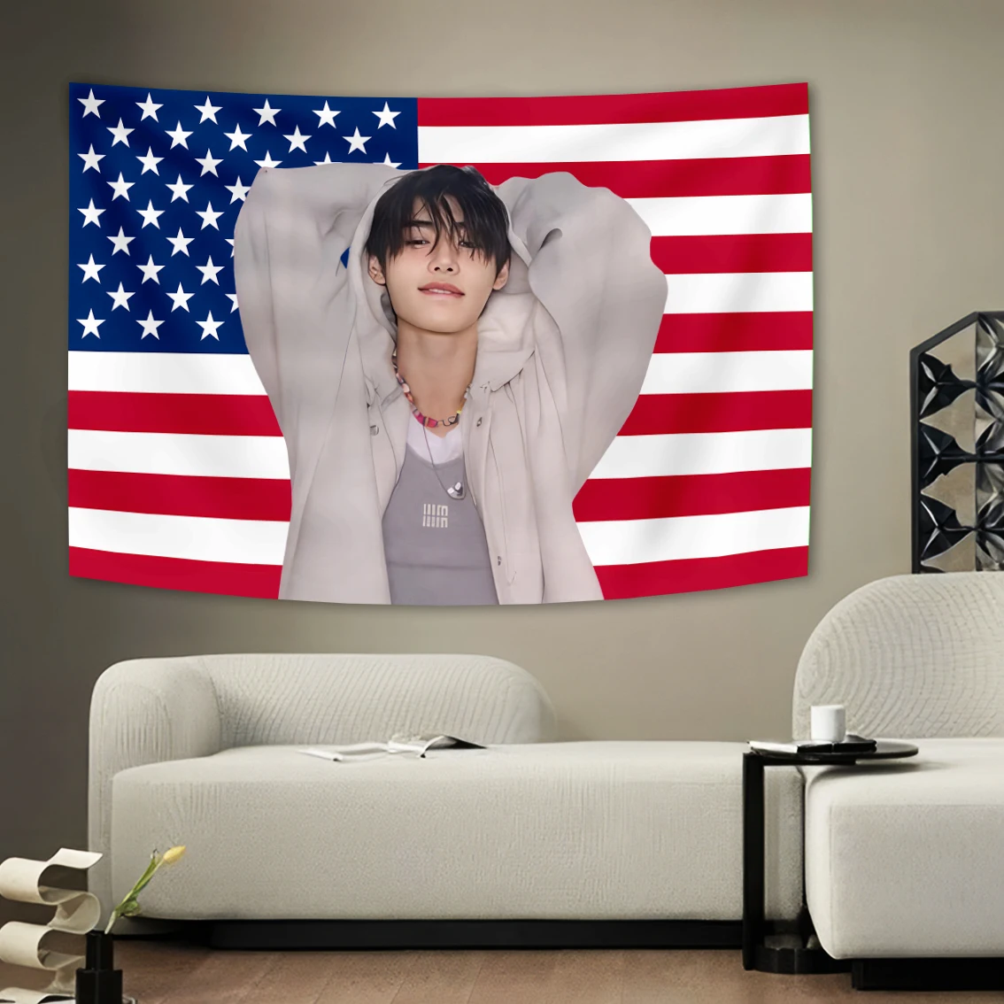 90X150CM Sunghoon Flag Tapestry Ldol Pink Flag Art wall hanging Living Room American Bedroom Dorm Decoration Banner Wall Cloth