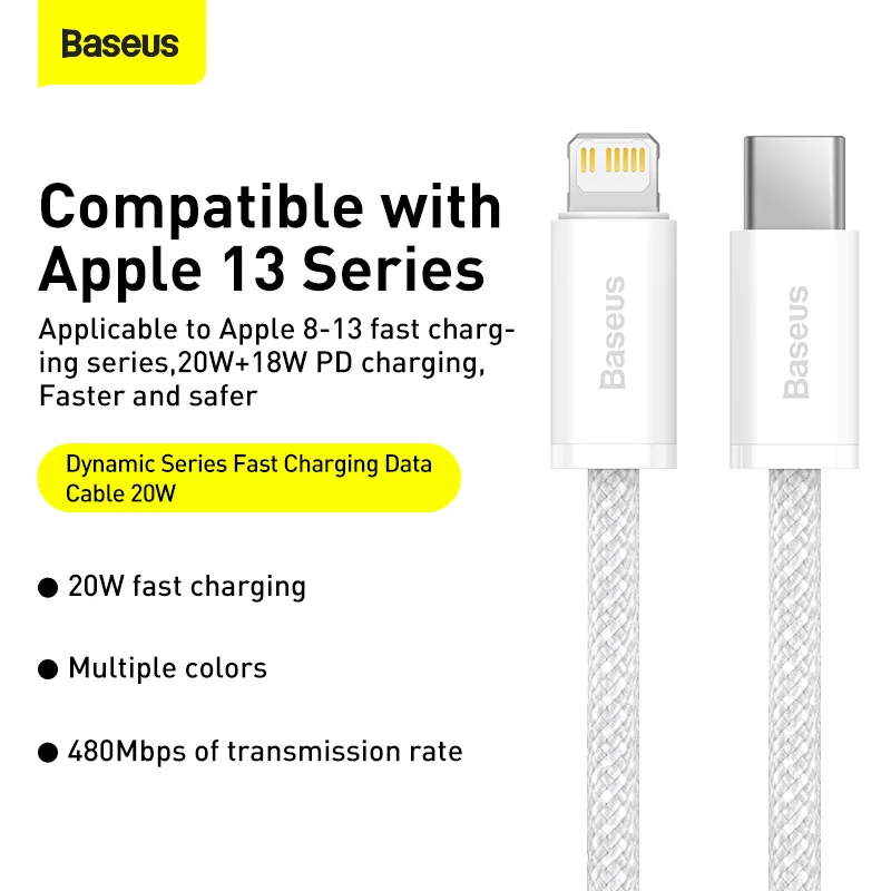 

Baseus PD 20W USB Cable for iPhone 14 13 12 Pro Max Fast Charging USB C Cable for iPhone 12 Mini Pro Max Data USB Type C Cable