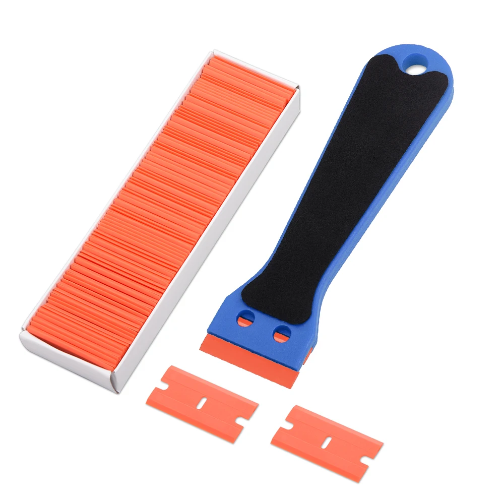 EHDIS Plastic Razor Blade Cleaning Scraper Automotive Vinyl Film Sticker Shovel Tool Window Glass Ceramic Glue Removal Squeegee