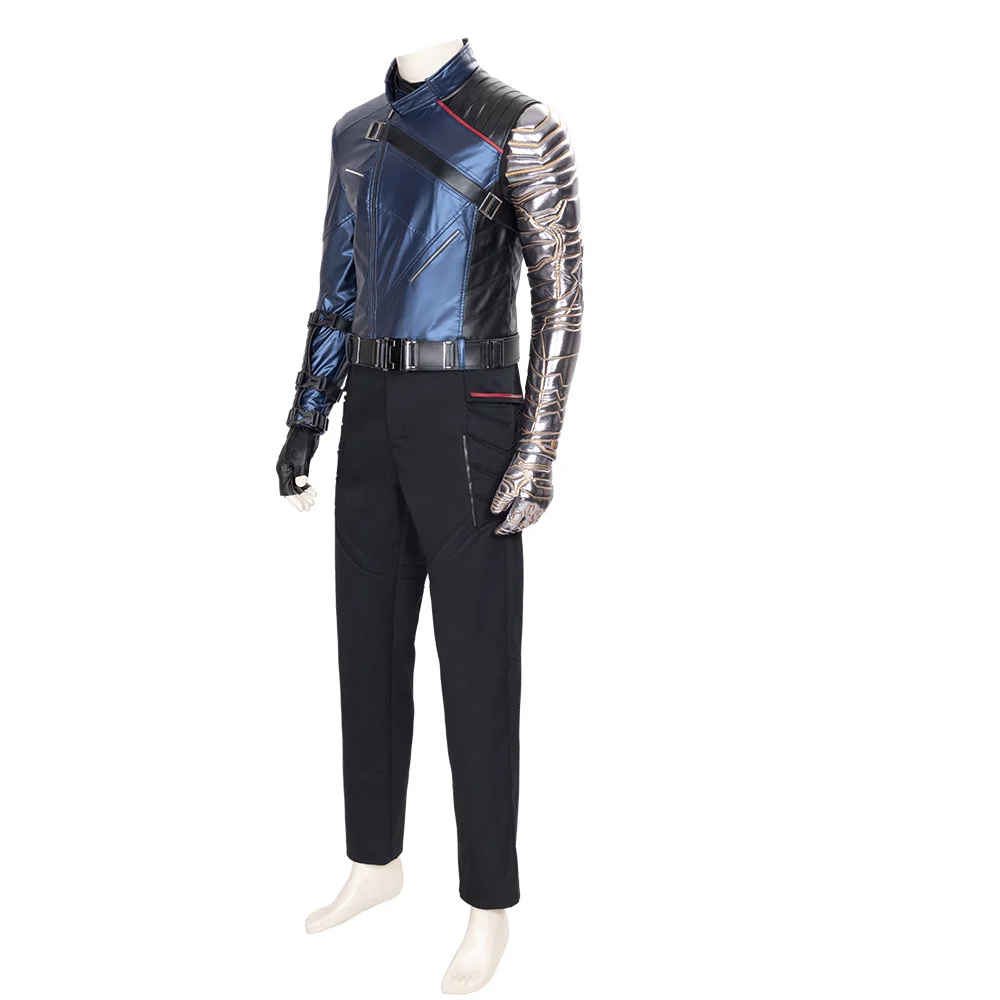 Bucky Costume Cosplay Uomo Uniformi da battaglia con accessori Abiti da festa di Halloween