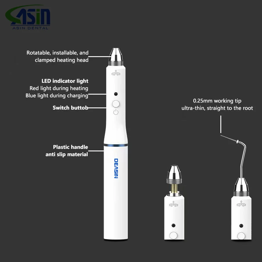 Dental Cordless Gutta Percha Obturation System Endo Heated Pen 2 Tips Lab 3 Seconds Rapid Heating Endodontic Root Tools