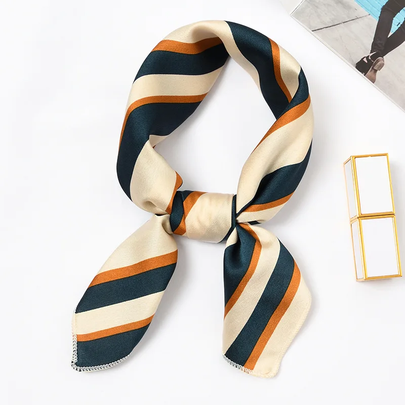 50 Cm Square Scarf Hair Tie Band Women Elegant Small Vintage Skinny Retro Head Neck Fasion Silk Satin Scarf For Business Party