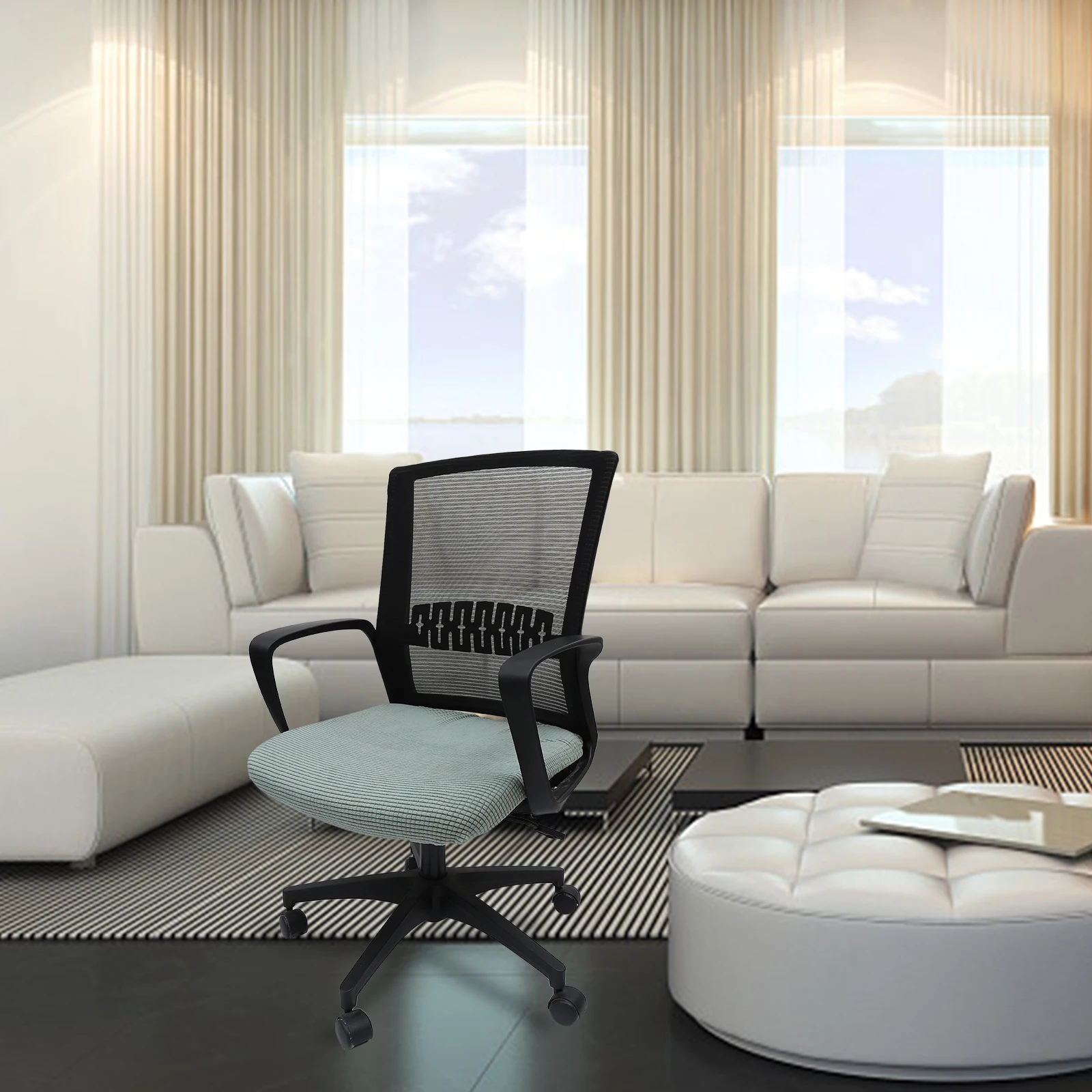 

1 pc Seat Cover Polyester Stretchy Dining Room Chair Protector For Kitchen Wedding Banquet Office Chair Slipcover Elastic Seat