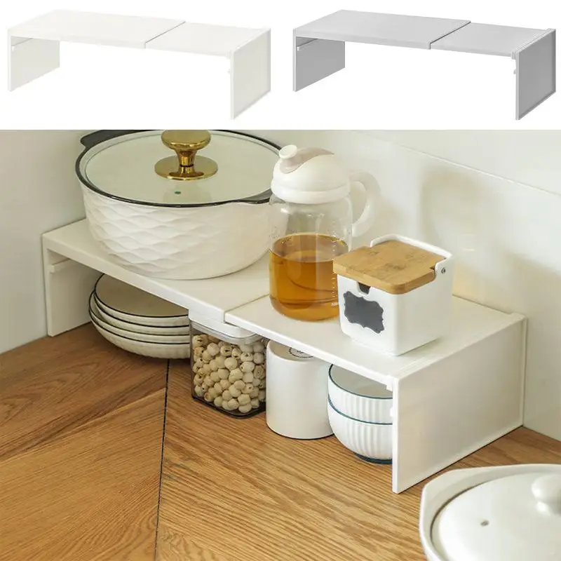 Armadietto espandibile Scaffale Organizzatore Armadietto salvaspazio a strati Scaffale impilabile Antiscivolo Leggero e resistente per riporre la cucina
