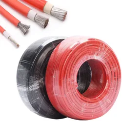 Solar Panel Extension Cable 10/6/4/2.5 mm2 16/14/12/10/8/6AWG Tinned Copper Double Sheath Black Red DC Wire for Solar PV System