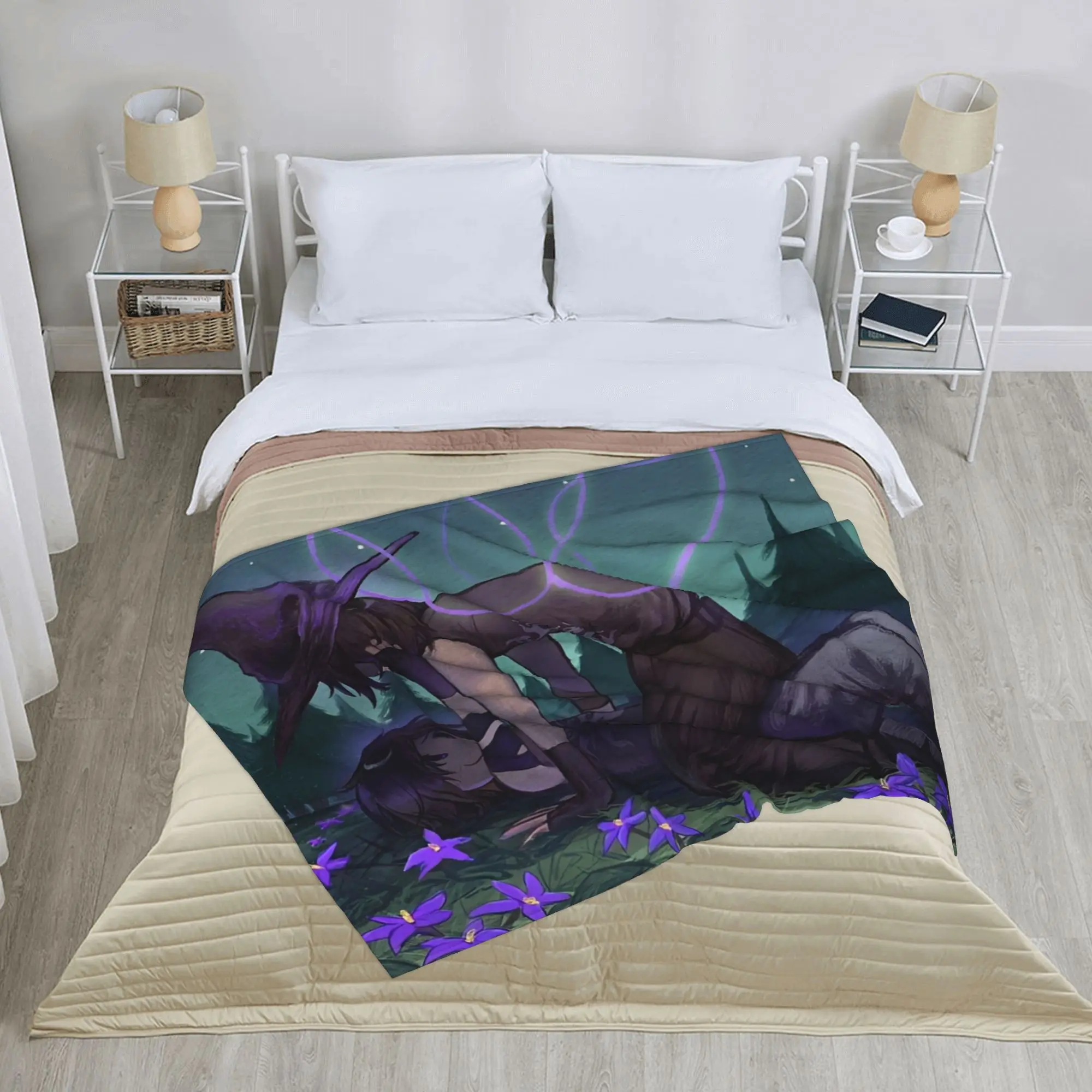 Azuretime أنيمي بطانيات محبوكة المخملية Azure وقتين بطانية رمي ناعمة للسفر في الهواء الطلق المفرش #4