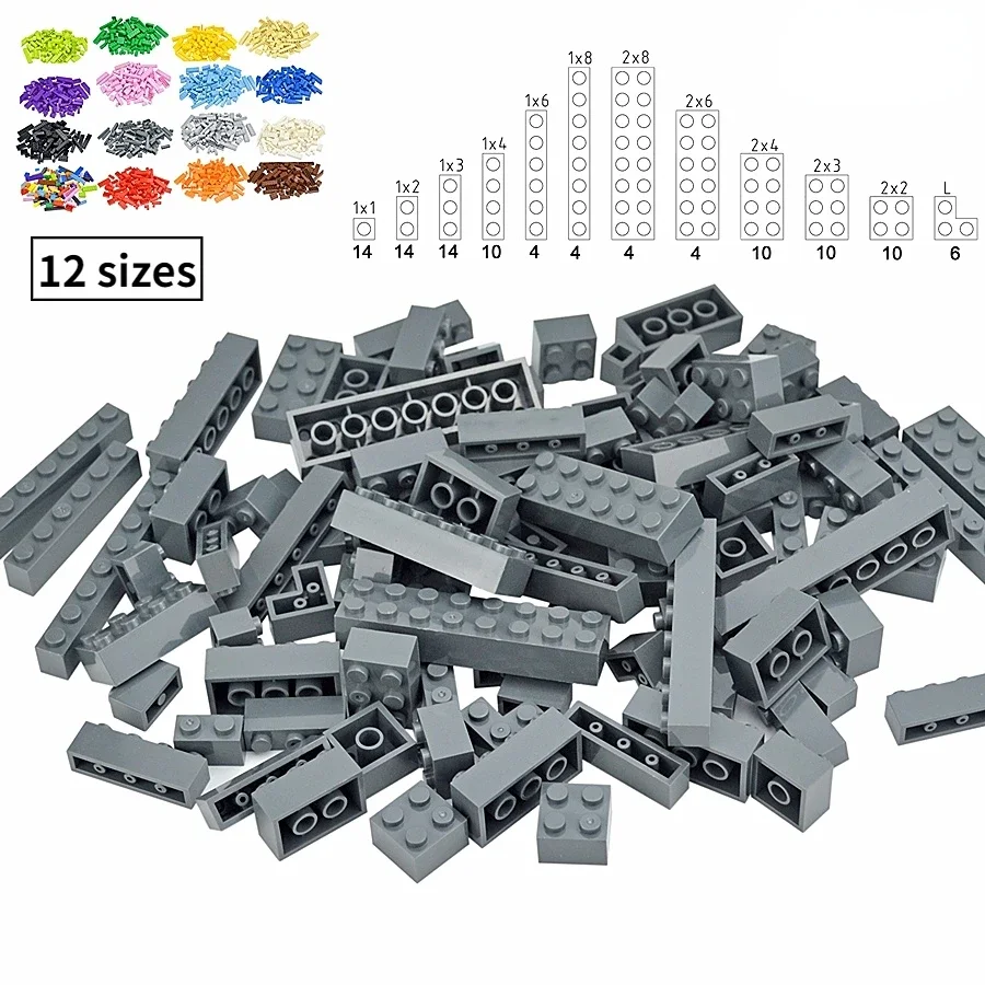 104 Uds. Bloques de construcción de figuras gruesas mixtas 12 tamaños 16 colores Compatible placa base clásica Leduo juguetes creativos para niños