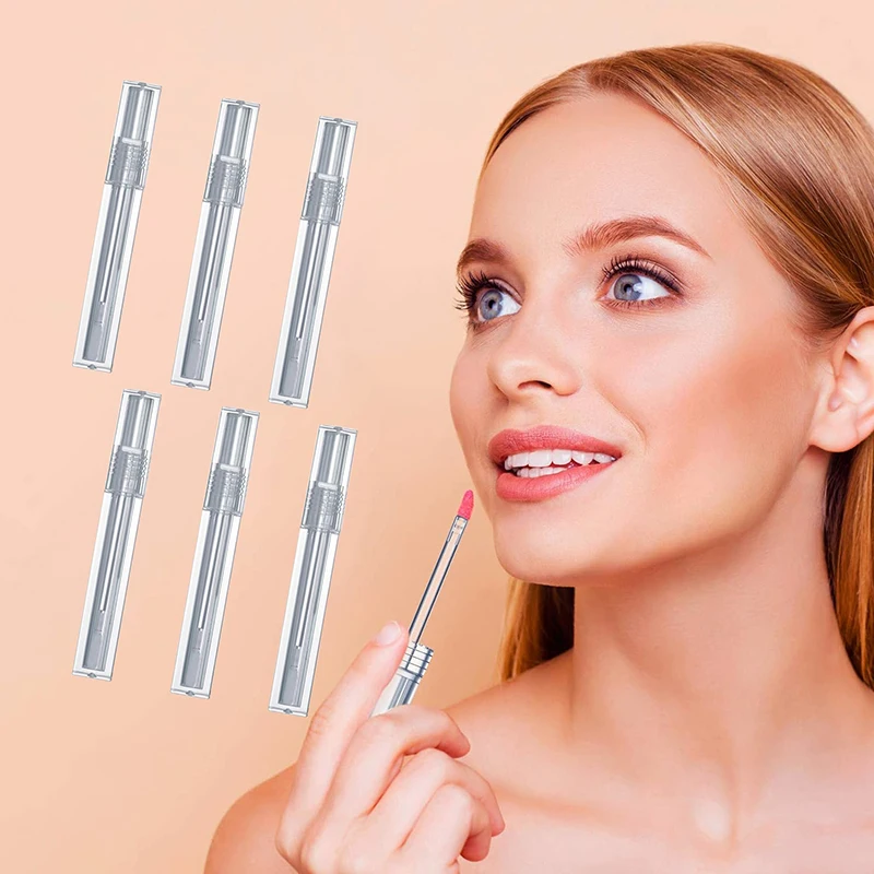 Tubos transparentes de brillo de labios Suqare, tubos vacíos con pincel, tubo de maquillaje, bálsamo labial, contenedores de cosméticos, salón de belleza DIY, 1/3/5 piezas