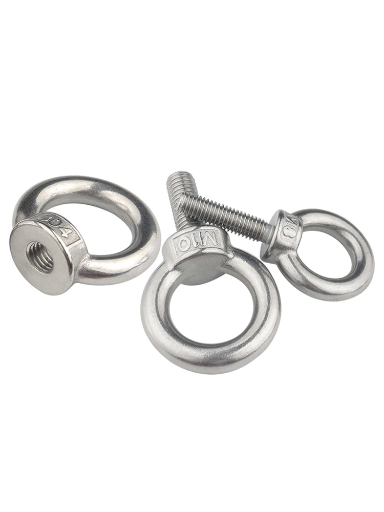 M3 M4 M5 M6 M8 M10 M12 M14 M16 M18 M20 M24  304 Stainless Steel Marine Eye Bolts Ring Holes For Cable Eyelets