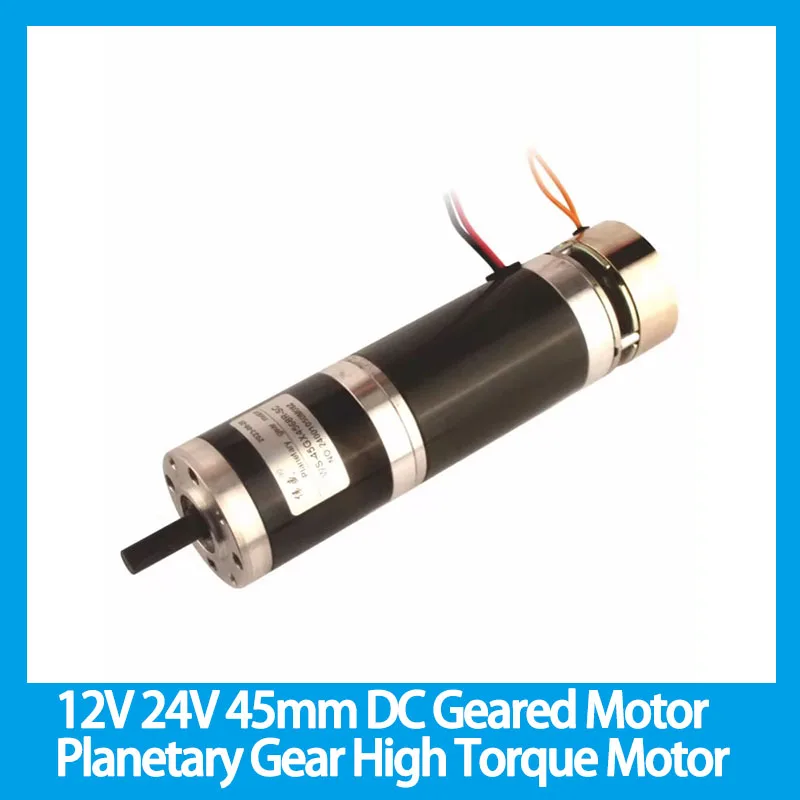 

12V 24V 45mm DC Geared Motor Planetary Gear High Torque Motor Low Speed Small Electromagnetic Brake