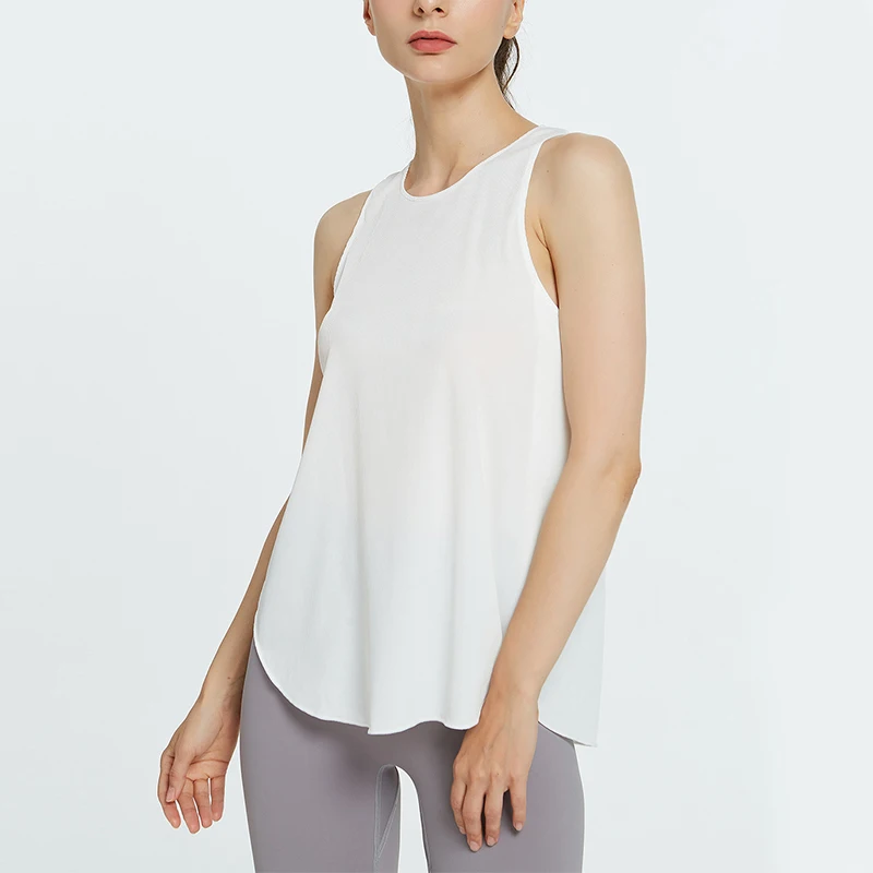 

Loose Sports Top Women Loose Yoga Vest Gym Back Hollow Breathable Workout Elastic Enhancing Running Fitness T-Shirts