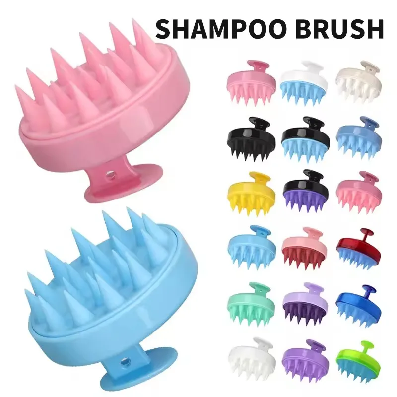 1 Stück Kopfhaut-Massage-Shampoo-Bürste, weiches Silikonhaar, zum Entfernen von Schuppen und Peeling