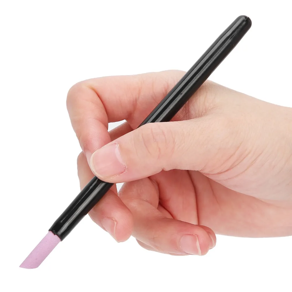 5PCS Quartz Stone Quartz Stone Polishing Pen Washable Black Color Cuticle Pusher Exfoliating Pumice Stone