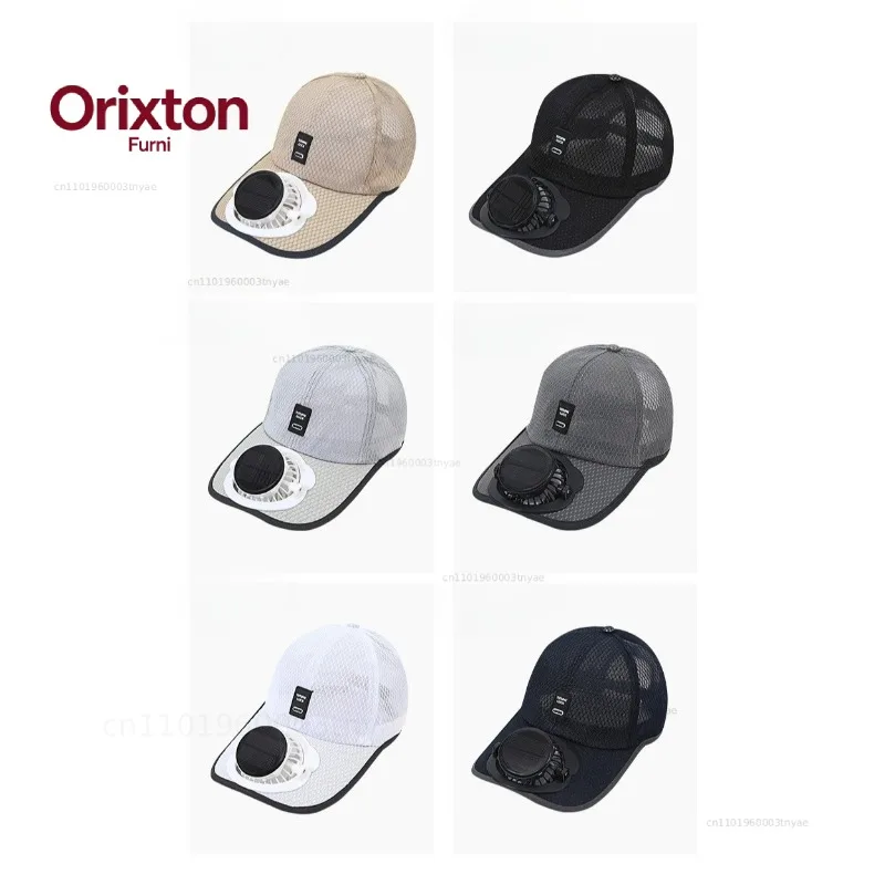 Adult Summer Solar Charging with Fan Hats for Both Men and Women Comfortable Breathable Mesh Sun Protection Outdoor Sun view 5