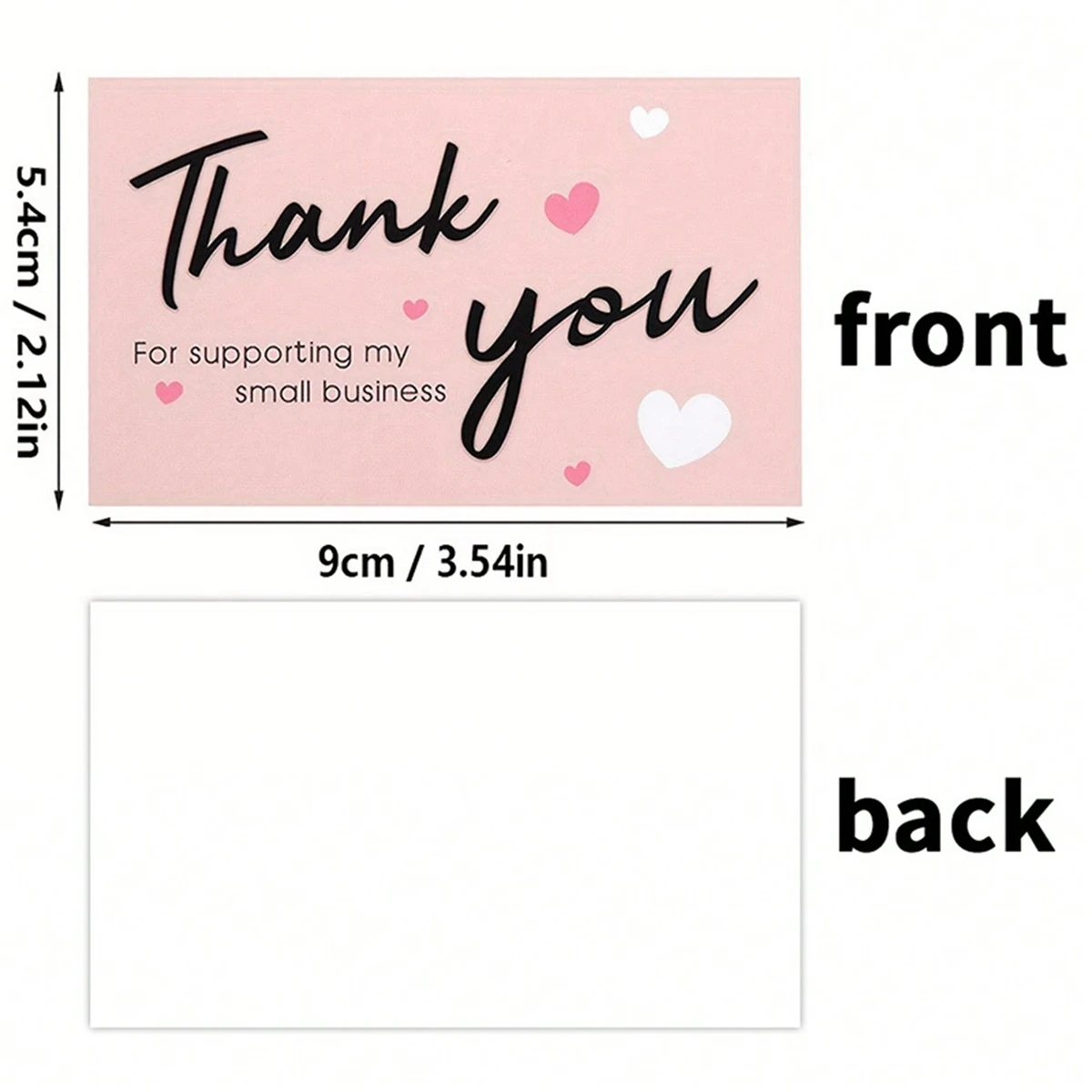 30pcs/pack Pink Thank You Card For Supporting Business Package Decoration 