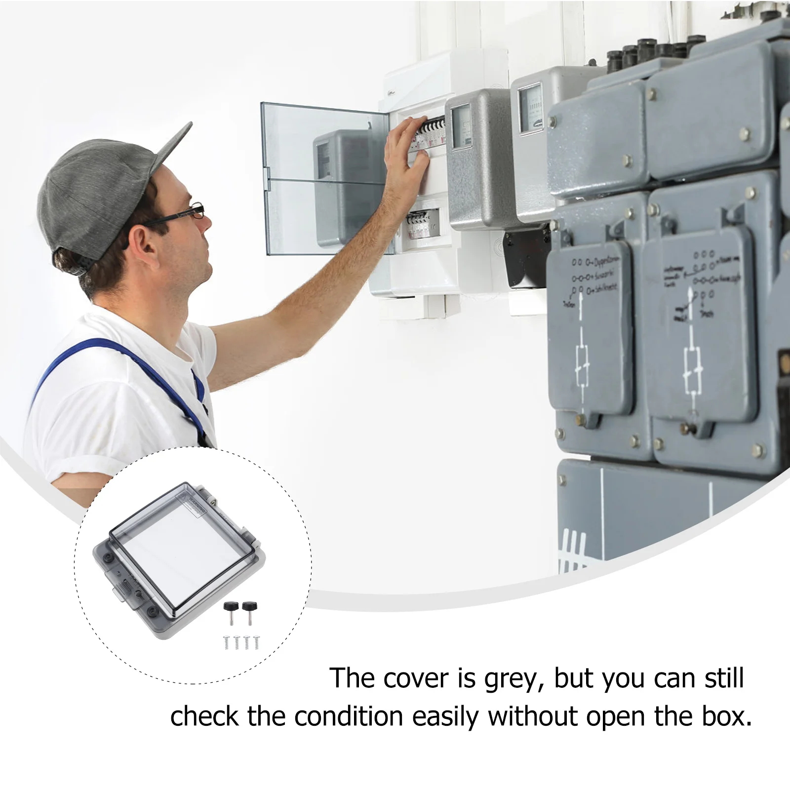 

5 Way Circuit Breaker Distribution Box Waterproof Outdoor Durable Electrical Breaker Box Household Use Clear Grey Cover