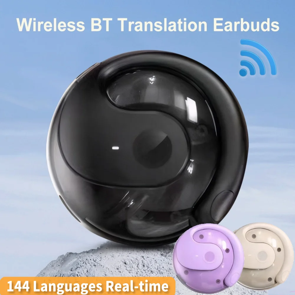 Wireless BT Translation Earbuds Real-time Translation Language Translation Device Earphones for Travel Business and Learning