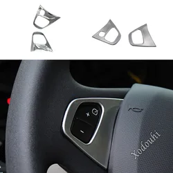 For Renault Captur Kaptur 2015 2016 2017 2018 2019 Detector Stick Styling ABS Chrome Steering Wheel Interior Kit Trim Lamp Frame