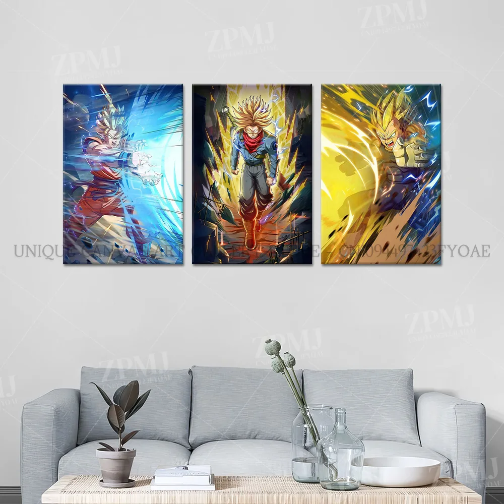 Dragon Ball Leinwand Bilder Majin Vegeta Figuren Home Decor Gemälde Wand Kunstdrucke Hot Blooded Anime Poster Für Wohnzimmer – Detail 2