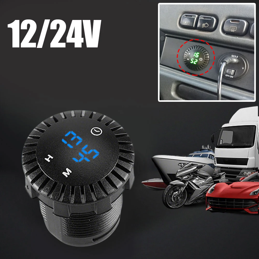 

1x автомобильные аксессуары, универсальная приборная панель автомобиля, 12 В/24 В, электронные украшения, часы, приборная панель, светодиодный дисплей, цифровые сенсорные часы