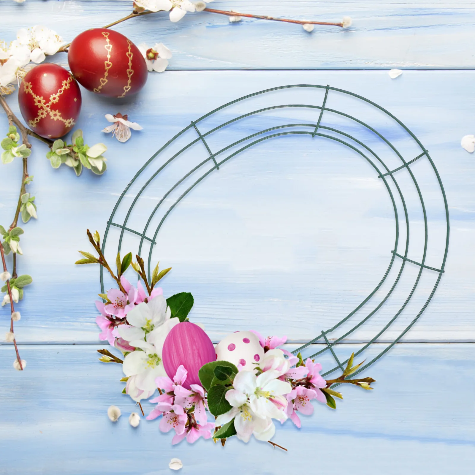 

3 Pcs Wreath Frame DIY Egg Shaped Metal Garland 30x25cm Green Size Decorative Flower Hanging Craft Tool Supplies