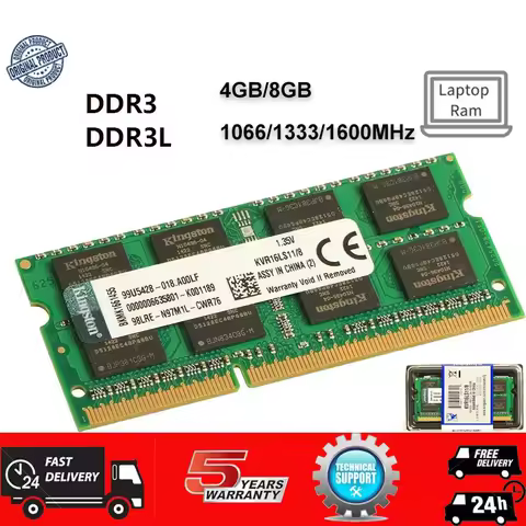 DDR3 DDR3L Memory Ram 4GB 8GB Notebook SODIMM 1333/1666MHz 204Pin 1.35V/1.5V RAM PC3-12800 RAM FOR laptop
