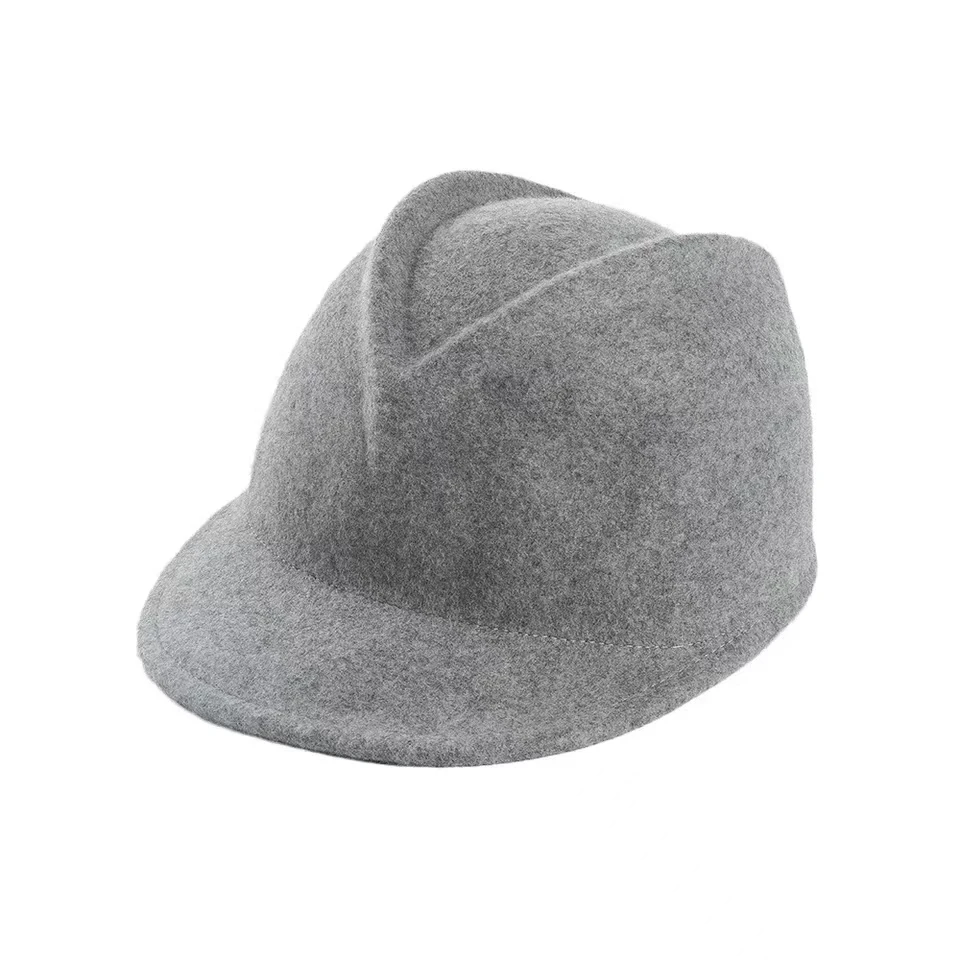 100% Wool Riding Cap Autumn Winter Fashion Casual Woolen Equestrian Fedora Hat Women's Outdoor Shopping Warm Peaked Cap