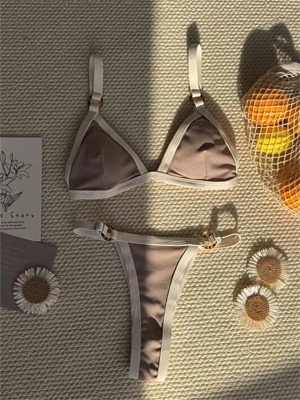 Sexy Ribbing Push Up Bikini Women Two Piece Swimsuit Y2k Vacation Swimwear Beach Outfits Patchwork Bathing Swimming Suit Biquini