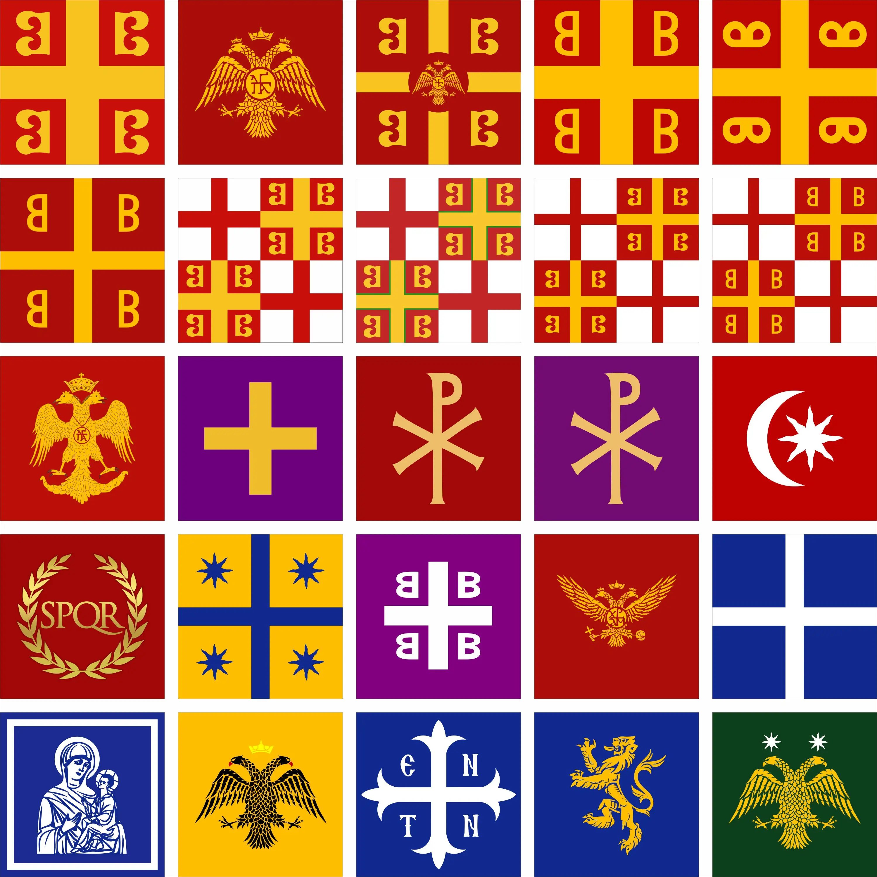 Byzantine imperial flag Palaiologos-Dynasty-Eagle banner 100D Polyester 4x4ft Double sided printing Constantinople flags