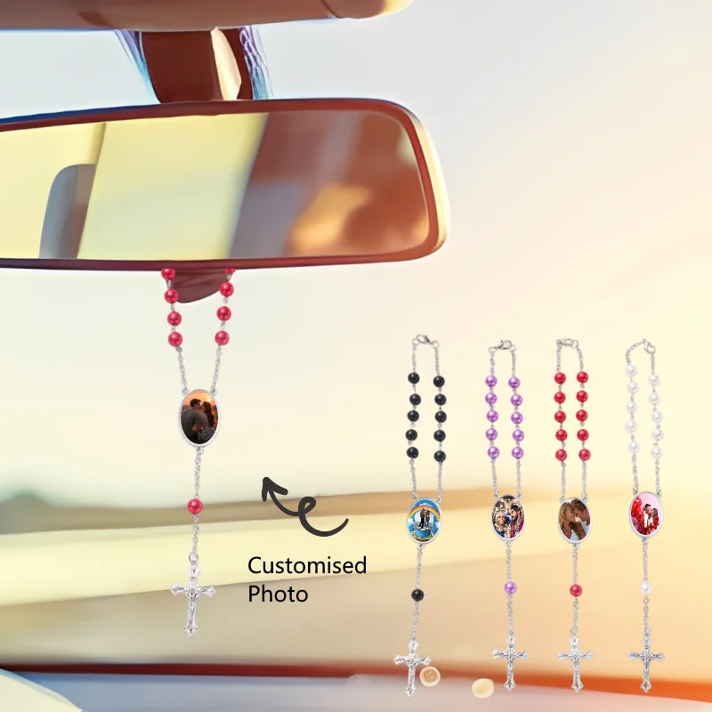 Personalised Custom Image Car Pendant Sublimation ABS Beads Personalised Commemorative Gift Personalised Commemorative Pendant