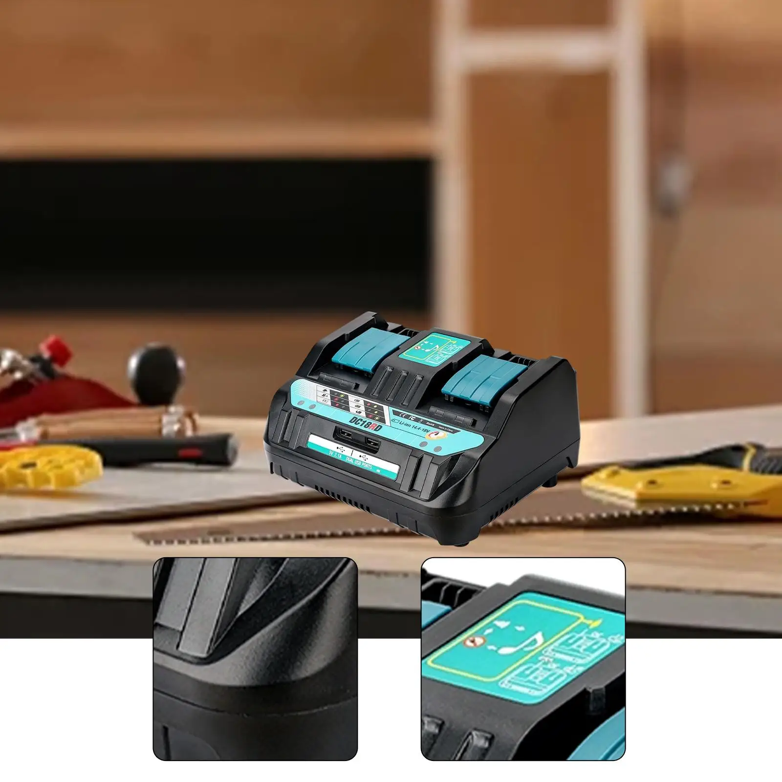 chargeur-de-batterie-dc18rd-professionnel-accessoire-pour-outils-electriques-piece-de-rechange-a-double-ports-pour-144v-18v-bl1430b-bl1860b-bl1815n