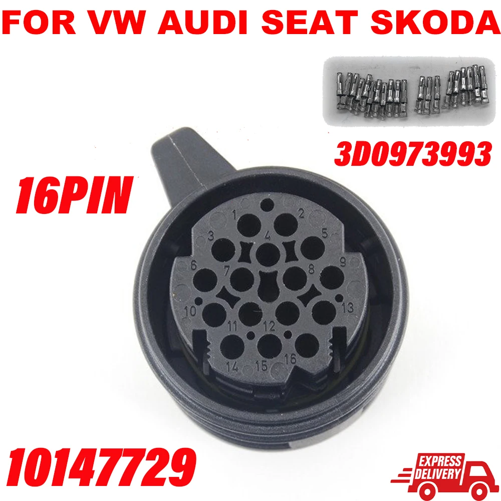 

10147729 High Quality NEW16 PIN SOCKET CONNECTOR PLUG WITH WIRE PIGTAIL 3D0973993 FOR VW AUDI SEAT SKODA