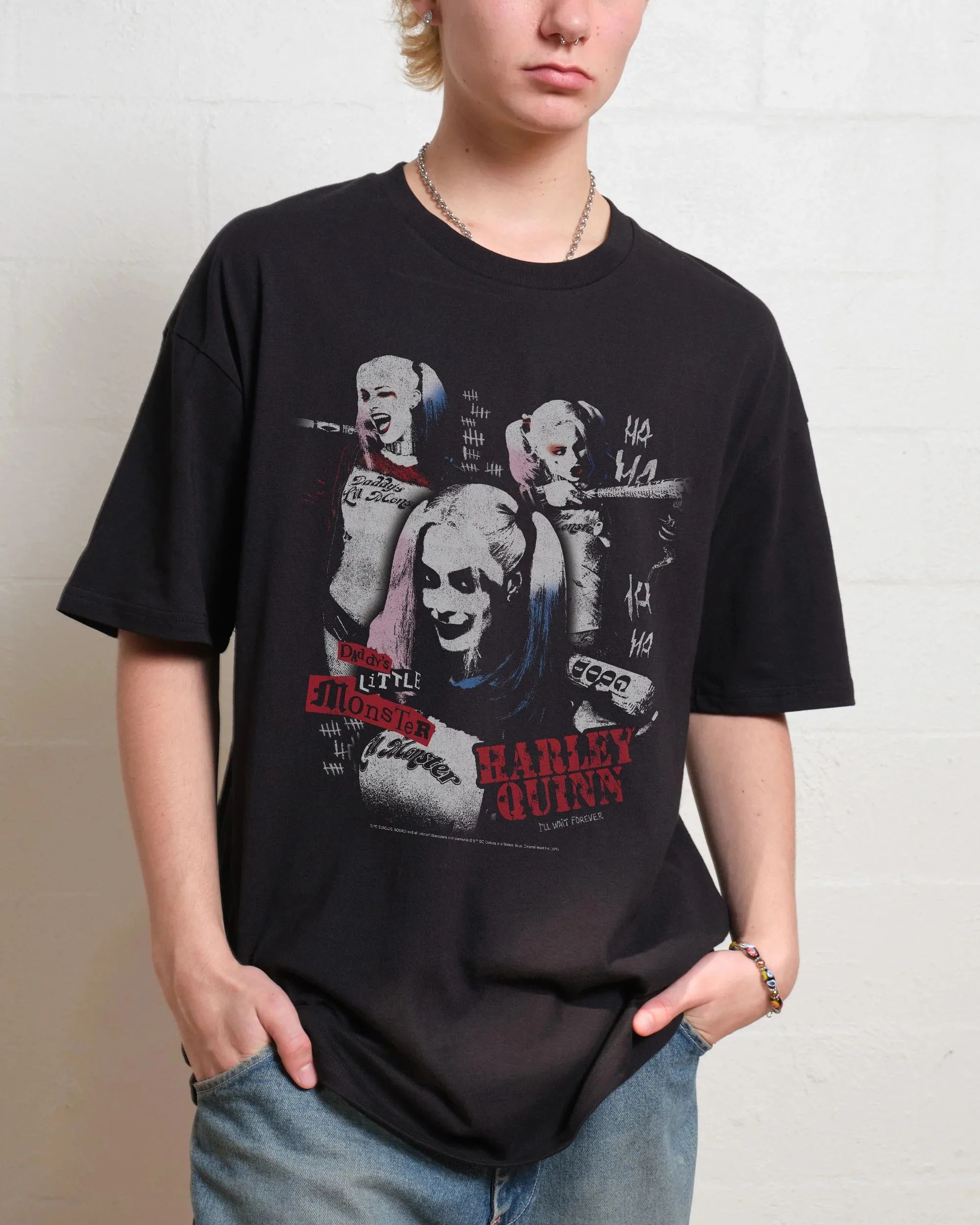 

DC Comic Harley Quinn Cotton Tee Anti - Hero Graphic for Trendy Outfits and Edgy - Loving Halloween Tee All Saints' Day