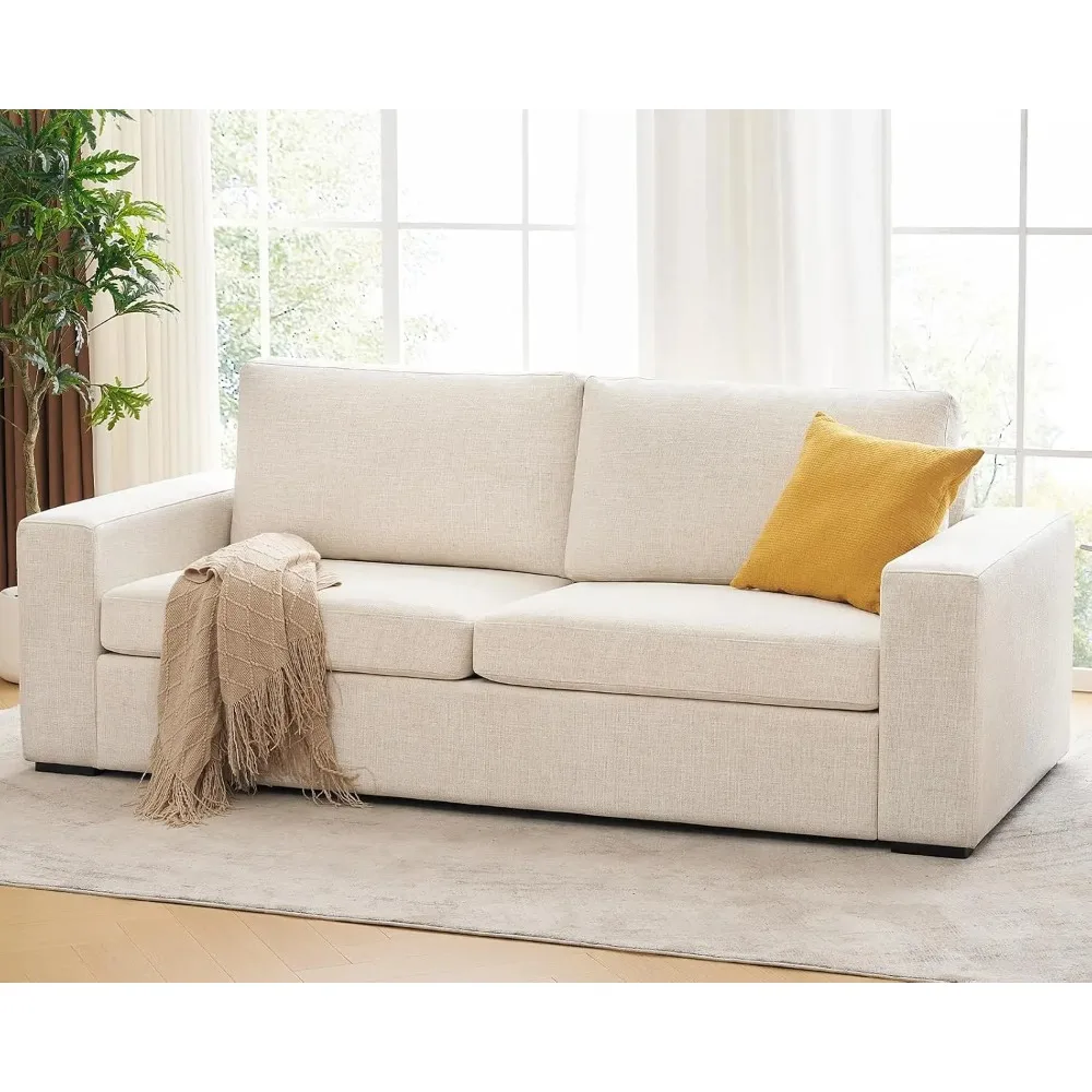 Oversized 85'' Couches for Living Room, Modern 3-Seater Cloud Couch with Removable Cover, Wide Armrest, Thick Spring, Custom
