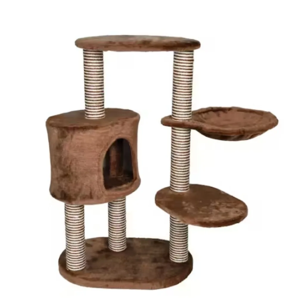 

Moriles Cat Tree with Multiple Scratching Posts, Sisal Covered Ladder, Plush Condo Platform, and Hanging Toy for Indoor Cats