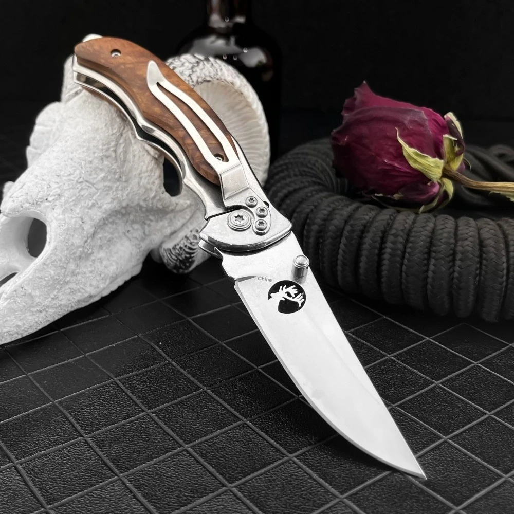 

Самый продаваемый складной карманный нож 519 с лезвием из стали 440, зеркальной полировкой, рукоятью из тонированного дерева, для джунглей, рыбалки, активного отдыха, самообороны и кемпинга