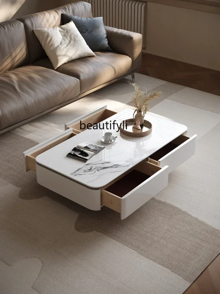 2003    Italian minimalist microcrystalline stone coffee table simple modern light luxury high-end designer, living room