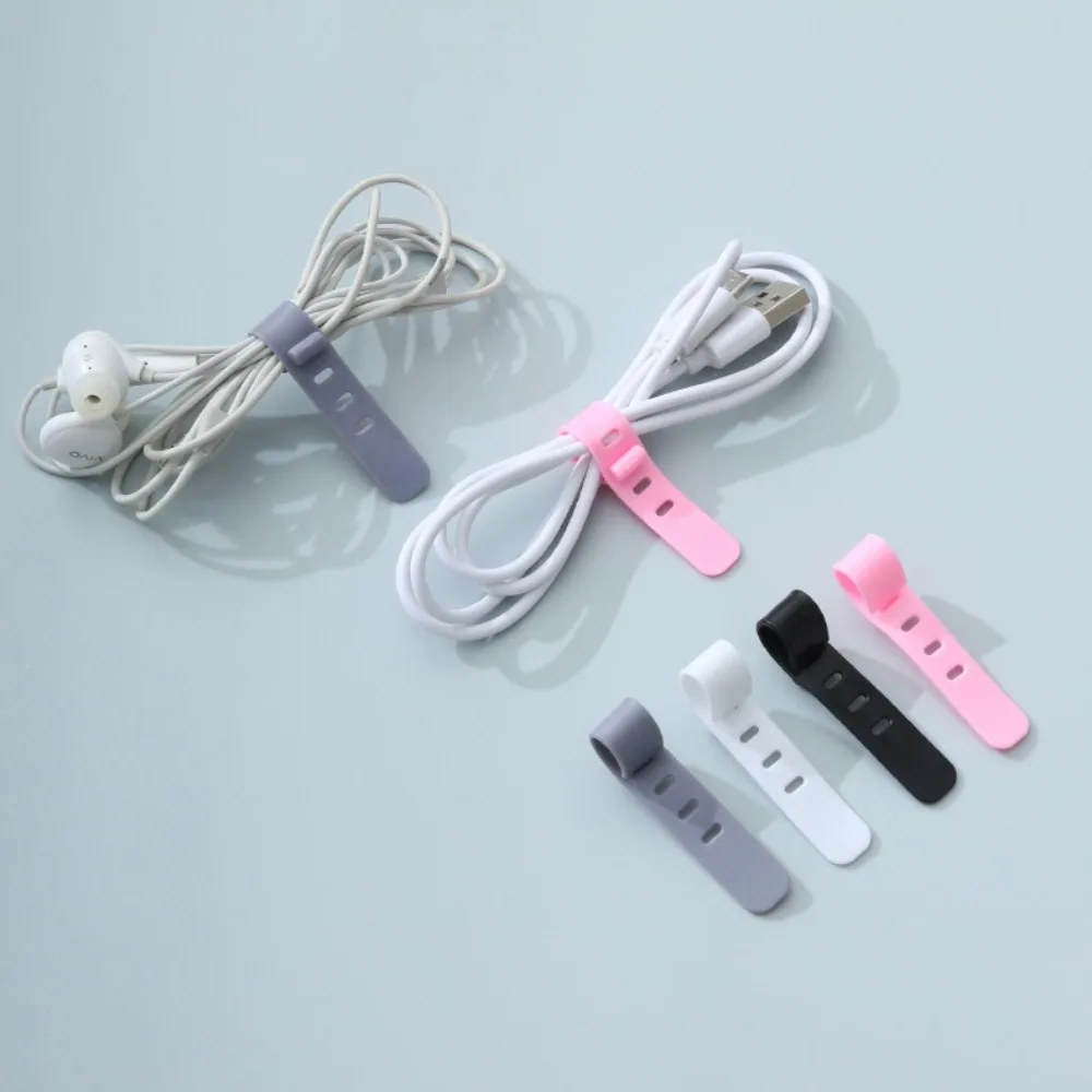 อุปกรณ์จัดเก็บสายเคเบิลข้อมูล TPR แบบพกพา 6 สี 4 รู Bobbin Winder Tie Straps