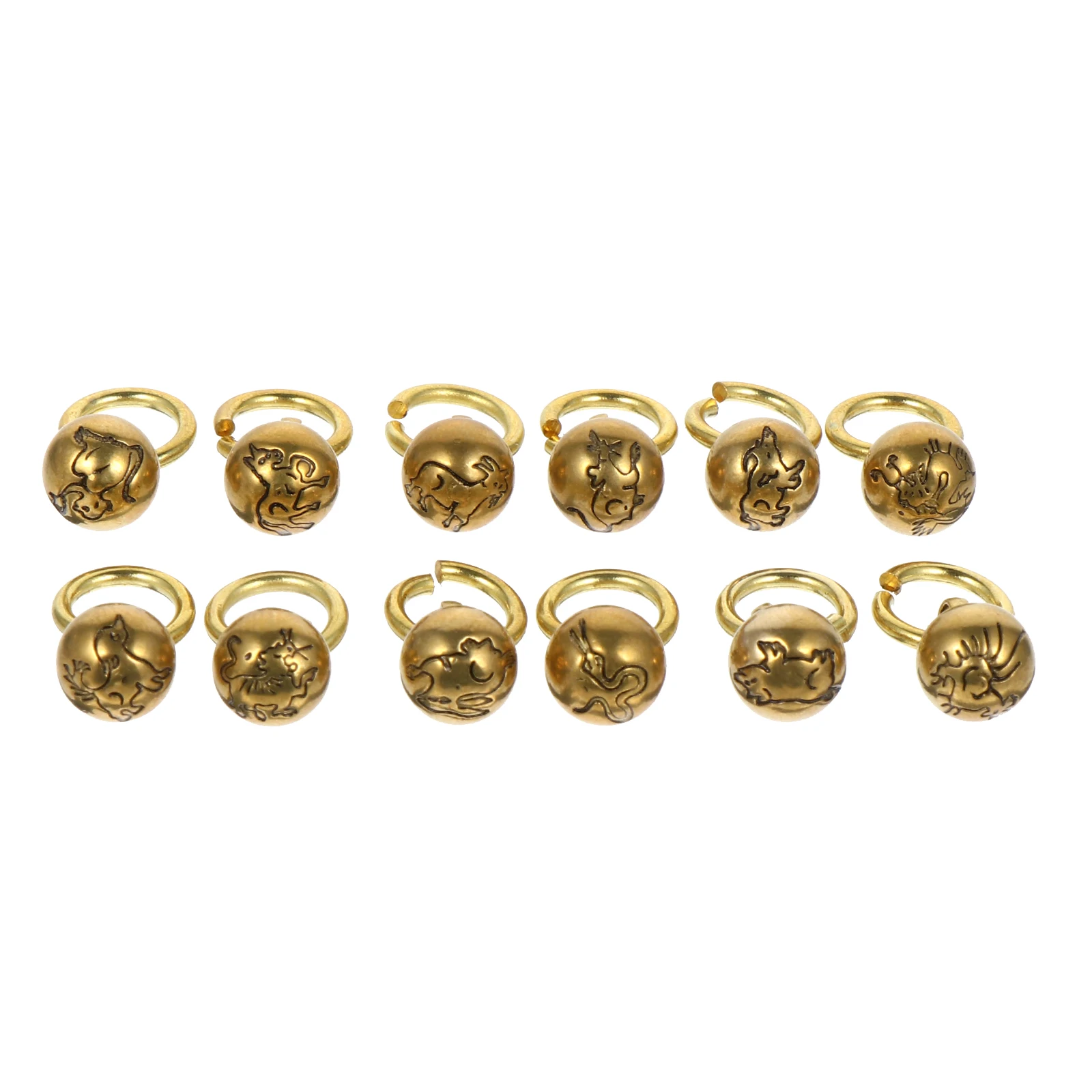 

1 Set Round Brass Diy Crafts Jewelry Pendant Home Decoration Bell Hanging Ornament Durable Soundless Copper Bells For Holiday