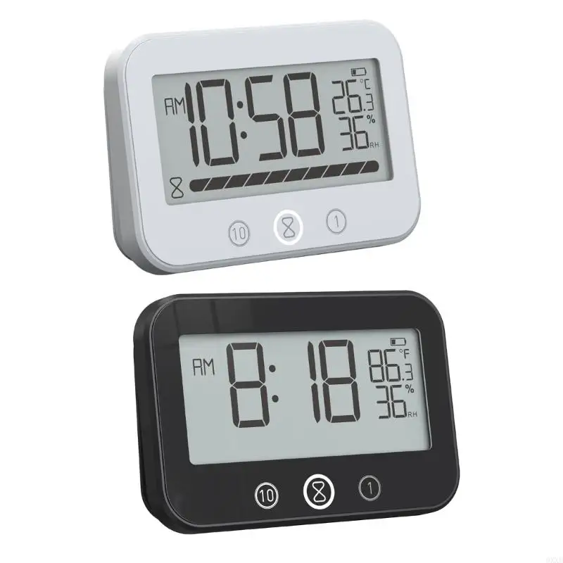 Hygienic Bathroom Time Manager Clock Countdown Temperature Feature Water Tight 0XXB