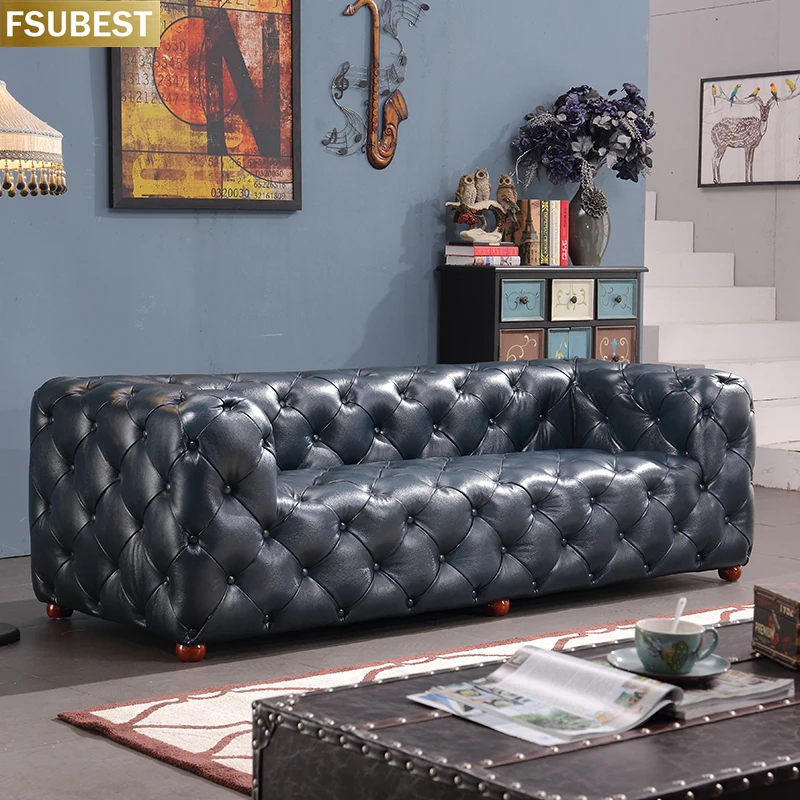 Vintage Industrial 3 Seater Chesterfield Sofa Indian Jodhpur Style Tufted Upholstery Couch European Style Modern Leisure Sofa