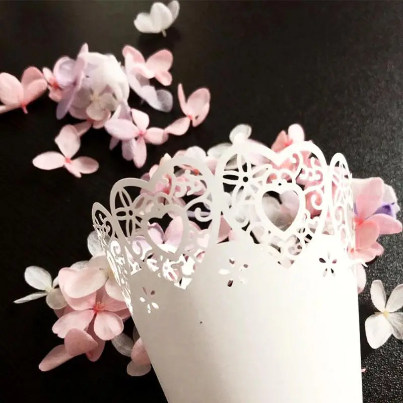 50 Uds. conos confeti cortados con láser, corazón amor, encaje, dulces, recuerdos fiesta boda