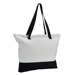 Nuova borsa per la spesa in bianco a sublimazione borsa per la spesa riutilizzabile per la scuola di lavoro da viaggio in spiaggia multiuso per il trasferimento di stampa della pressa di calore fai-da-te