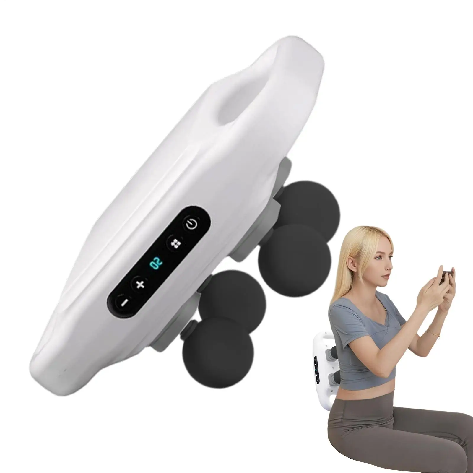 

Deep Tissue Muscle Massagers Back Massager With 4 Massage Heads 6-Speed Mode Muscle Relaxation Device For Home Gym Athletic