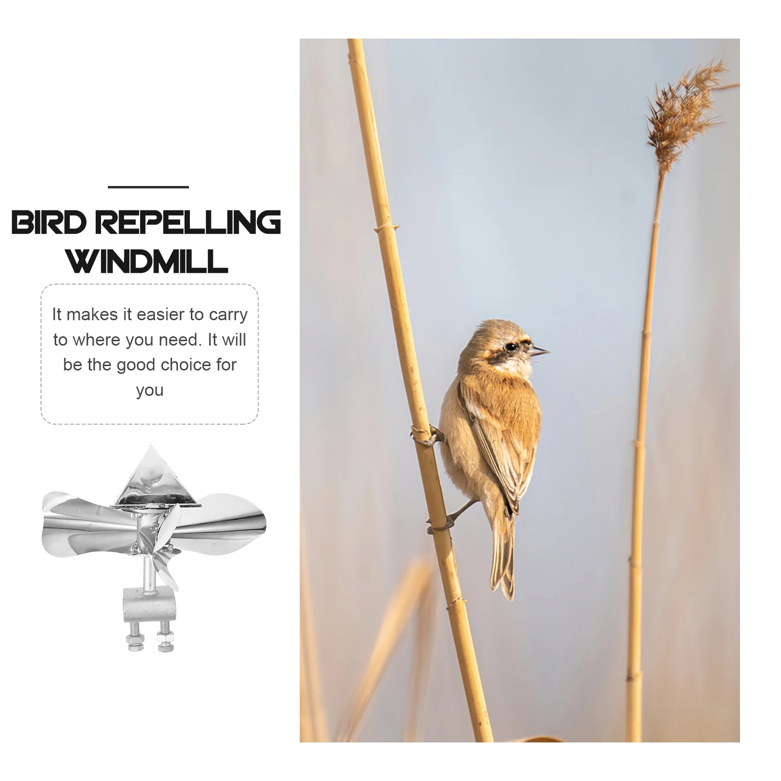 

Durable Stainless Steel Bird Driving Windmill Reflective Metal Device Outdoor Garden Bird Repelling Practical Pinwheel Shape