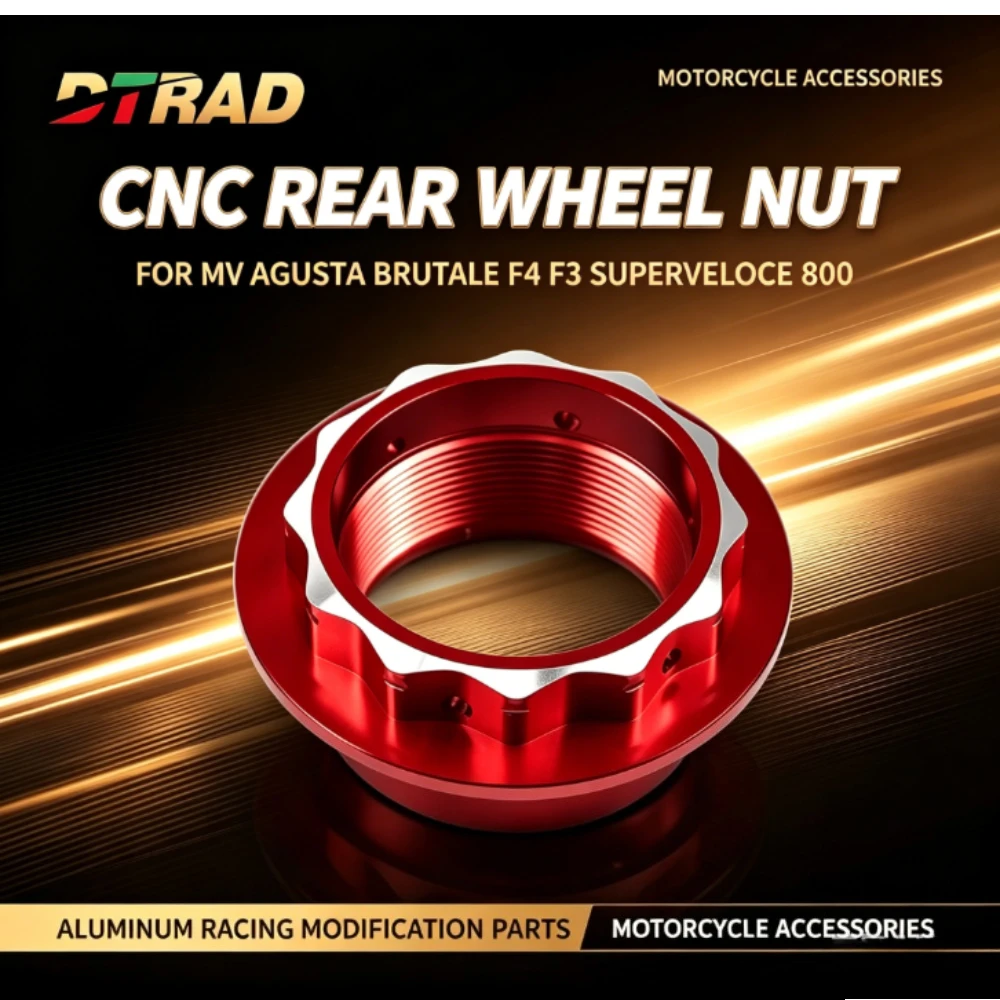 CNC Rear Wheel Nut For MV Agusta Brutale F4 F3 Superveloce 800 Turismo Veloce 800 Aluminum Racing Part Motorcycle Accessories
