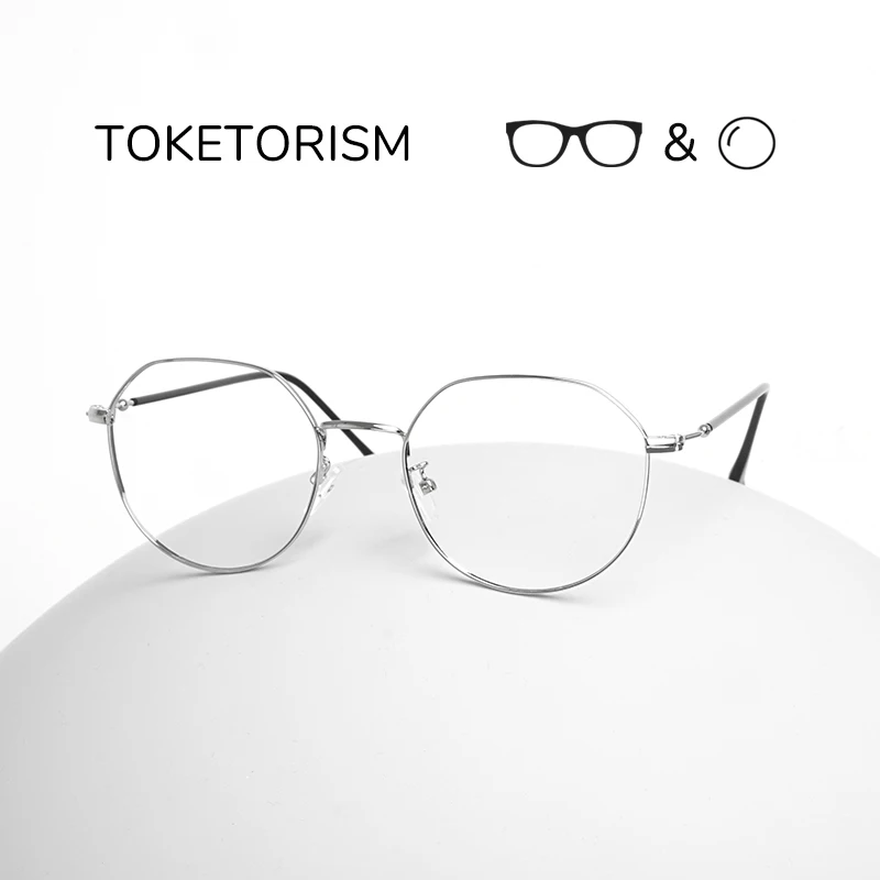 

Toketorism Metal Frame Optical Lenses With Prescription Women's Myopia Eyewear Photochromic Glasses